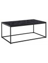 Sofabord i metal og mdf 100 x 60 cm - Sort/Marmoriseret sort