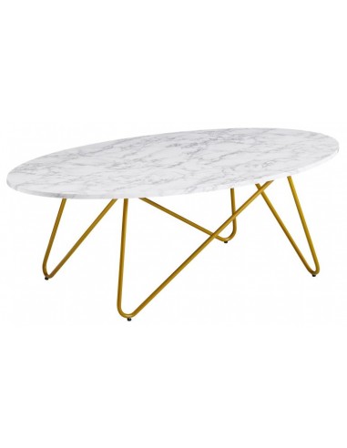 Sofabord i metal og mdf 120 x 60 cm -...