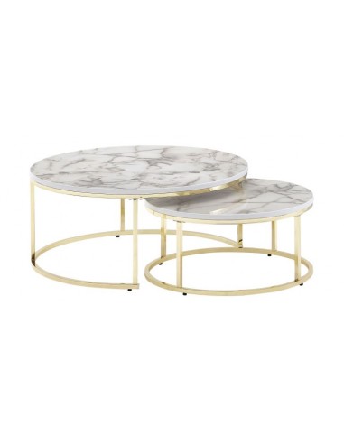 Sæt med 2 sofaborde i metal og mdf...