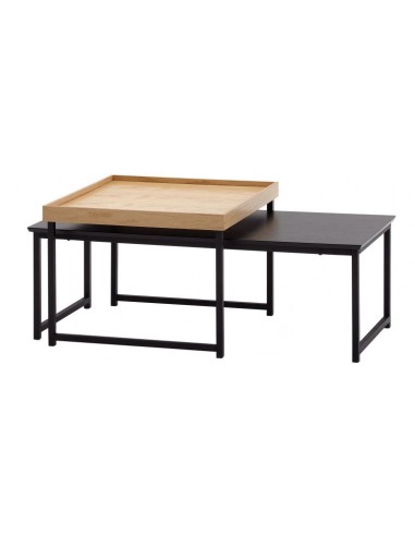 Sæt med 2 sofaborde i metal og mdf...