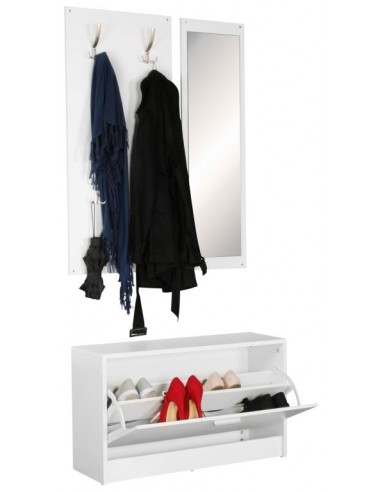 Garderobe i møbelplade B80 cm - Hvid