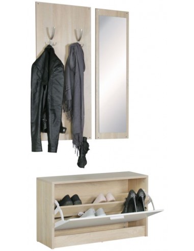 Garderobe i møbelplade B80 cm -...