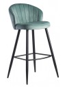 Barstol i metal og velour H102,5 cm - Sort/Grøn