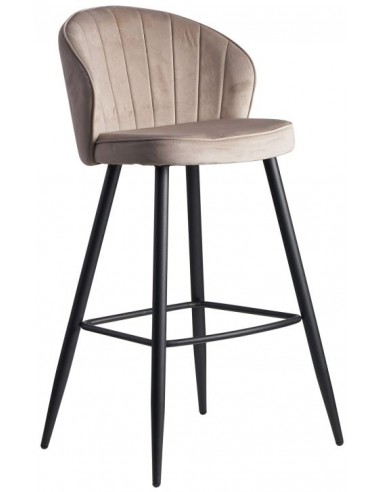 Barstol i metal og velour H102,5 cm -...