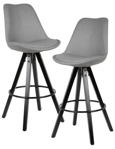 2 x Barstole i træ og polyester H113...