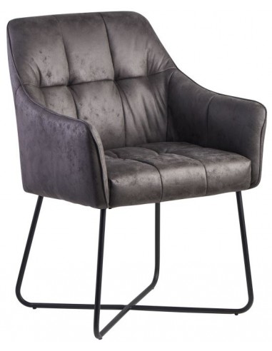 Spisebordsstol i metal og PU-læder...