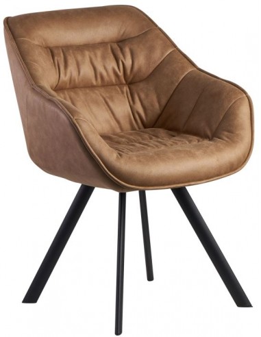 Spisebordsstol i metal og PU-læder...