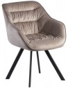 Spisebordsstol i metal og velour H85 cm - Sort/Beige