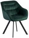 Spisebordsstol i metal og velour H85 cm - Sort/Grøn