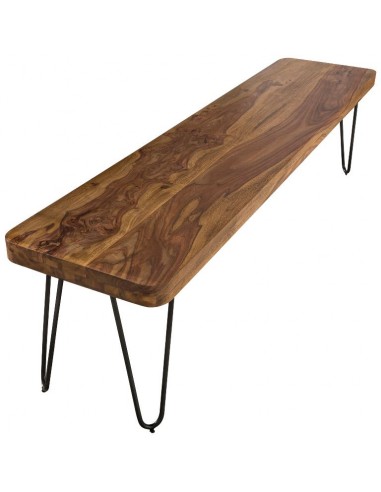 Bænk i metal og sheeshamtræ 180 x 40...