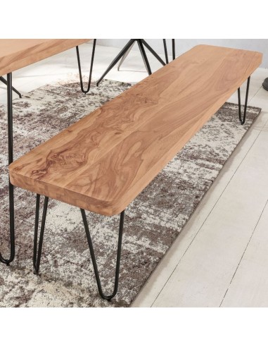 Bænk i metal og akacietræ 120 x 40 cm...