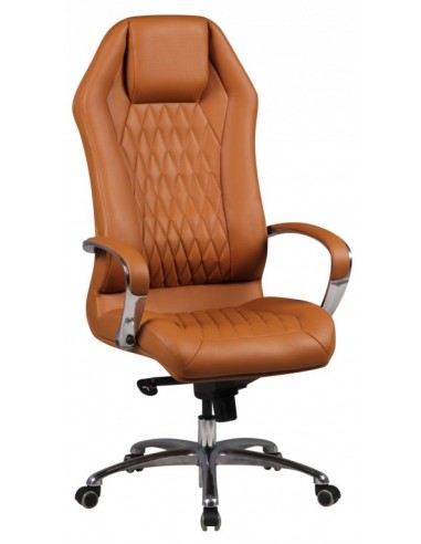 Kontorstol i metal og ægte læder H126...