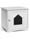 Kattehus i træ H47 x B49 x D51 cm - Hvid