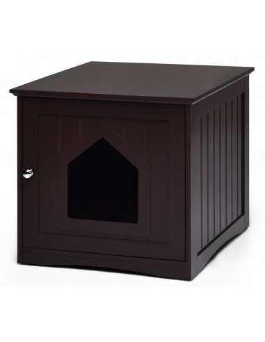 Kattehus i træ H47 x B49 x D51 cm - Brun