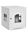 Kattehus i træ H53 x B49 x D53 cm - Hvid