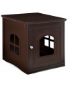 Kattehus i træ H53 x B49 x D53 cm - Brun