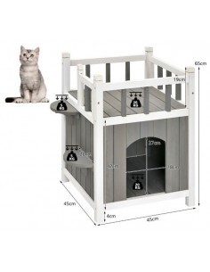 Kattehus i træ H65 x B45 x... 2