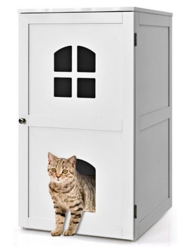 Kattehus i træ H90,5 x B50 x D60 cm -...