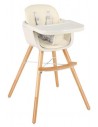 Højdejusterbar højstol i bøgetræ og kunststof H66 - 84 cm - Bøg/Beige