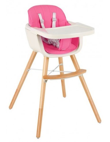 Højdejusterbar højstol i bøgetræ og...