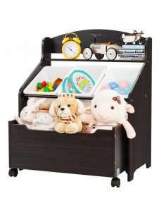 Reol med kasser i mdf og...