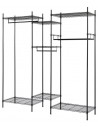 Garderobe i metal H195 x B189 cm - Sort