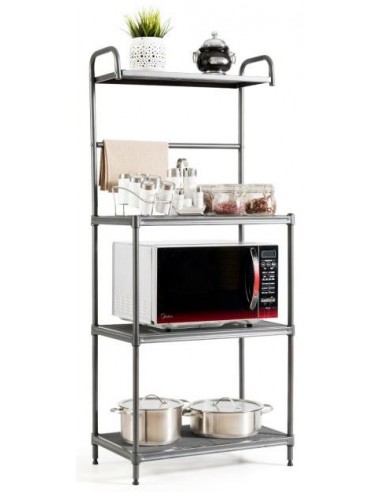 Reol i metal H136 x B60 cm - Sølvgrå