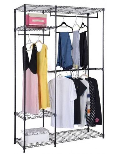 Garderobe i metal H180 x B120 cm - Sort