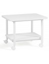 Sofabord på hjul i metal og mdf 49 x 40 cm - Hvid