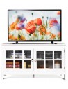 Tvbord i mdf og glas H61 x B114 cm - Hvid