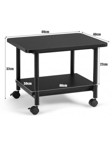 Sofabord på hjul i metal og mdf 49 x...