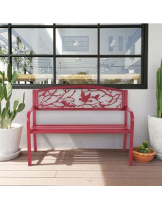 Havebænk i stål B123 cm - Rød 2
