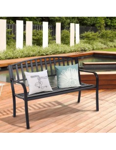 Havebænk i stål B127 cm - Sort 2