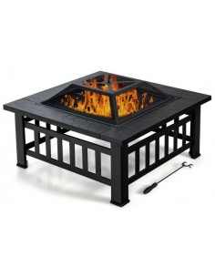 Ildsted i stål 81 x 81 cm -...