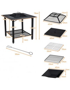 Ildsted i stål H70,5 - 78 x... 2