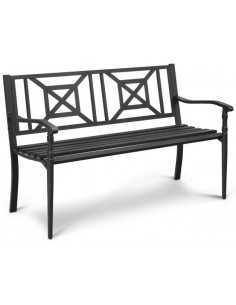 Havebænk i stål B128 cm - Sort