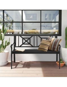 Havebænk i stål B128 cm - Sort 2