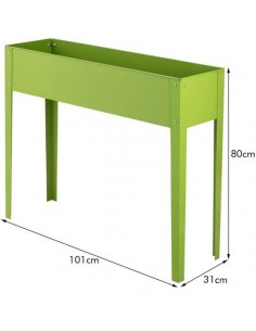 Højbed i metal H80 cm - Grøn 2