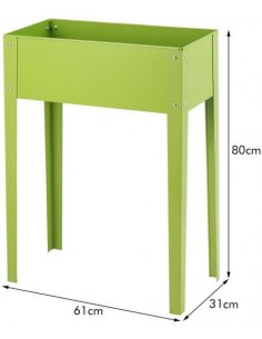 Højbed i metal H80 cm - Grøn 2