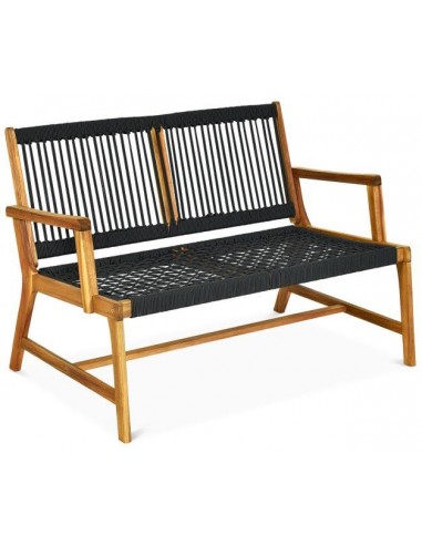 Havebænk i akacietræ og reb 118 x 75...