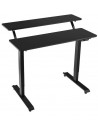 Højdejusterbart computerbord i stål og møbelplade B120 cm - Sort