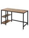 Skrivebord i metal og møbelplade H75 x B120 cm - Sort/Brun