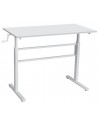 Højdejusterbart computerbord i stål og møbelplade B120 cm - Hvid