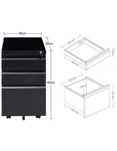 Skuffesektion i metal H65 x... 2