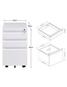 Skuffesektion i metal H65 x... 2