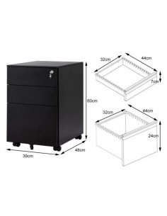 Skuffesektion i metal H60 x... 2