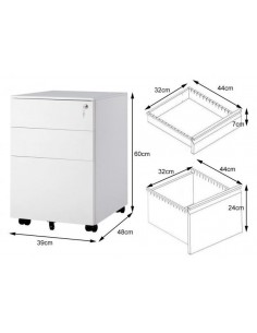 Skuffesektion i metal H60 x... 2