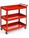 Serveringsvogn i stål 76 x 38 cm - Rød