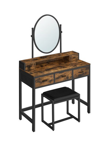 Sminkebord med spejl i metal og...