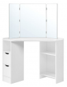 Sminkebord med spejl i møbelplade H140 x B110 cm - Hvid